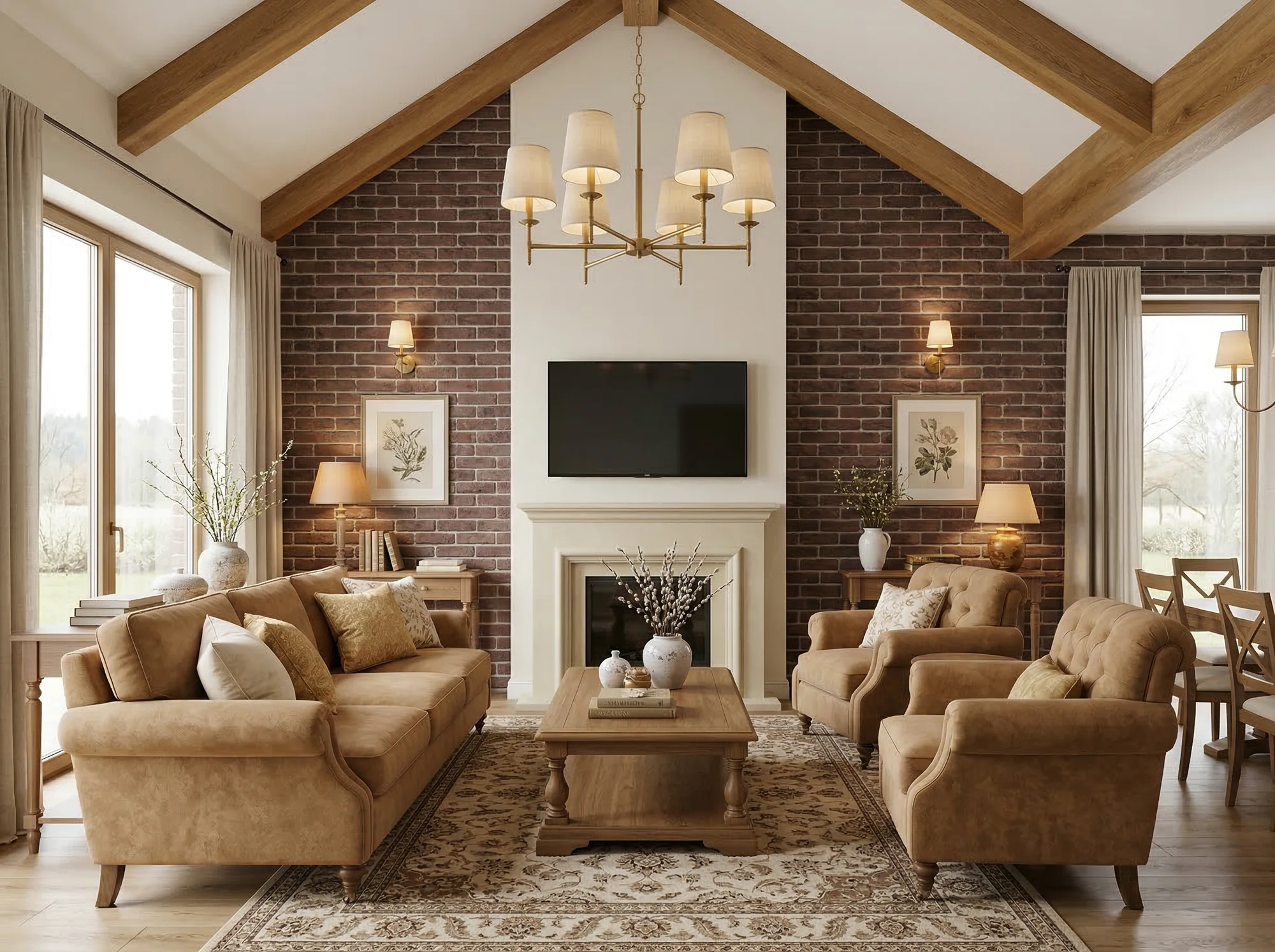 Płytki ceglane Gotyckie na ścianie w aranżacji wielkanocnej